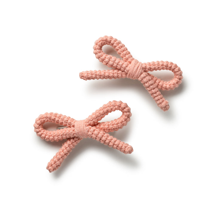 juliadc003-Juliana textured knit double clip set-ballet slipper