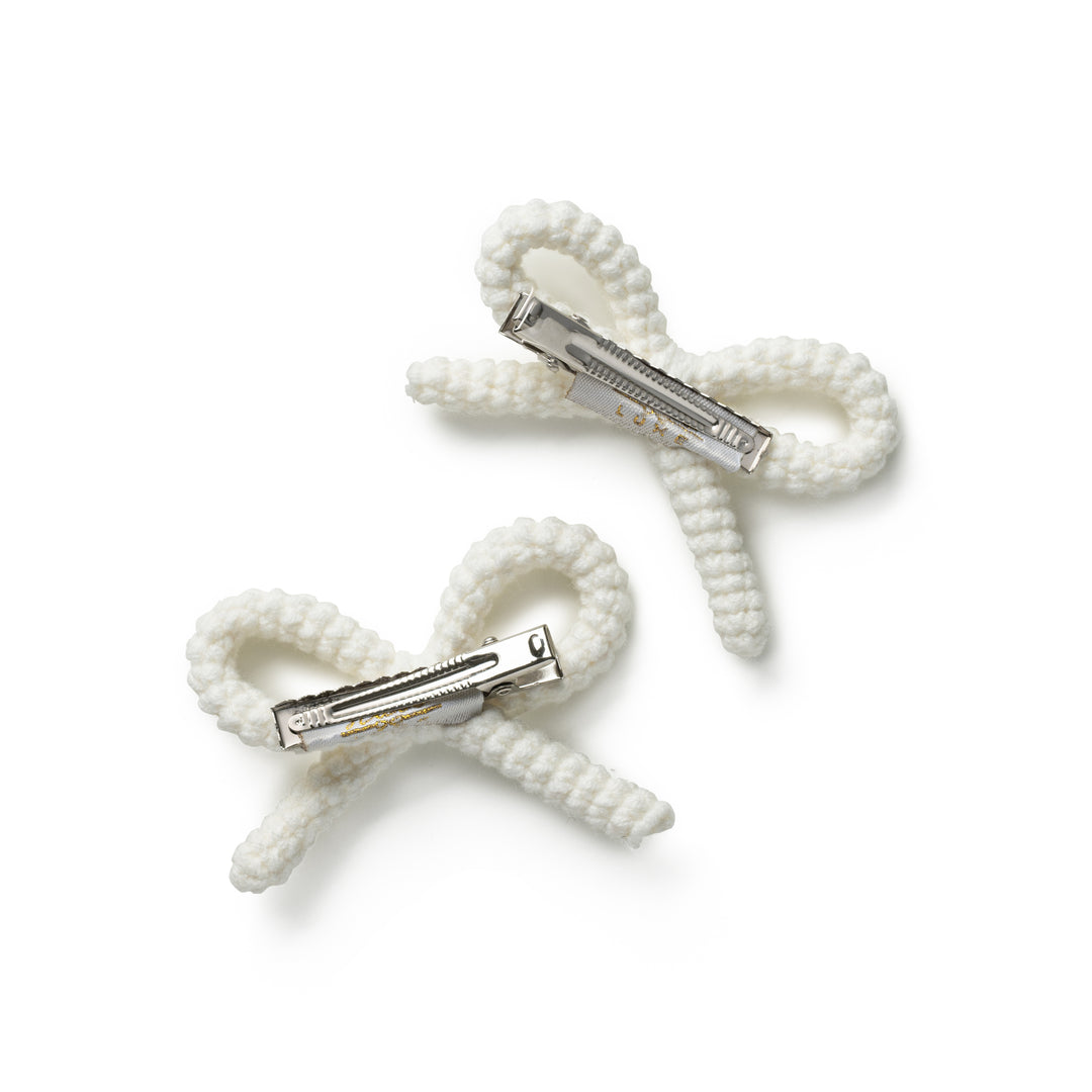 juliadc004-Juliana textured knit double clip set-ecru