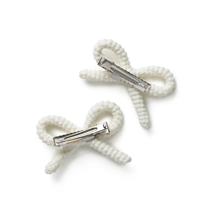 juliadc004-Juliana textured knit double clip set-ecru