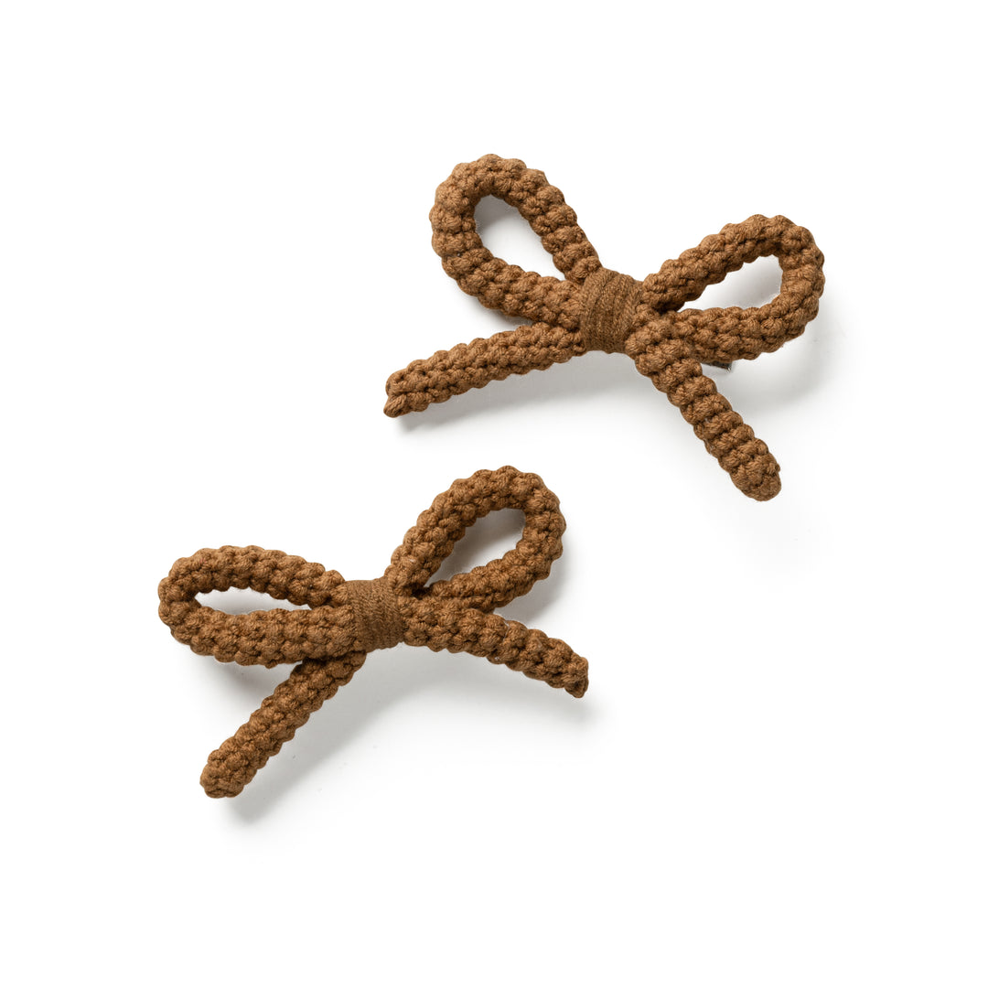 juliadc005-Juliana textured knit double clip set-caramel