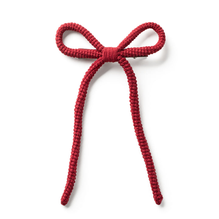 julial002-Juliana textured knit long tail clip-ruby