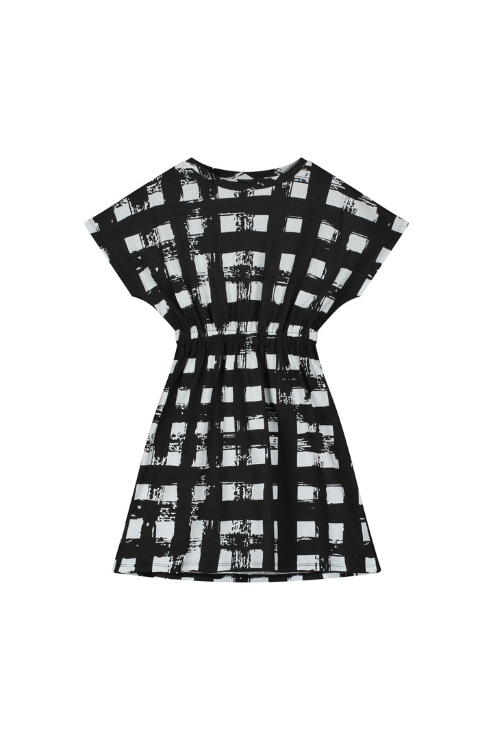 SOFT ATLANTIC DRESS-Black Plaid Print