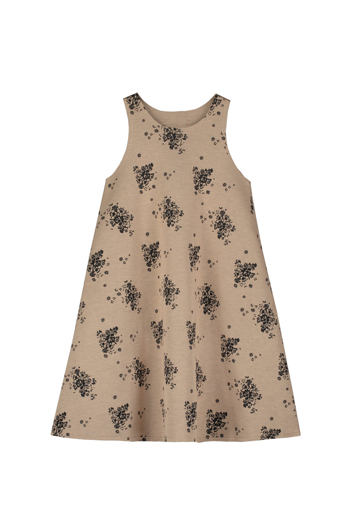 K025A 190-3013 Rosa Apron Dress - Camel & Black