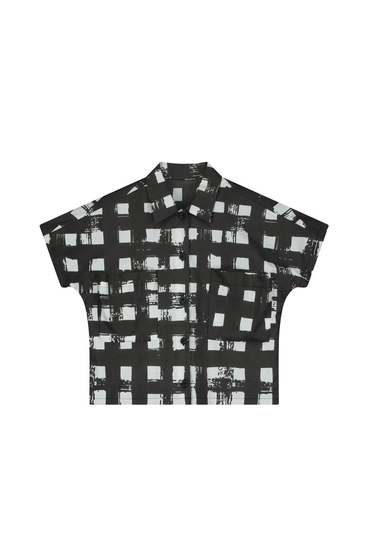 ATLANTIC SHIRT-Black Plaid Print