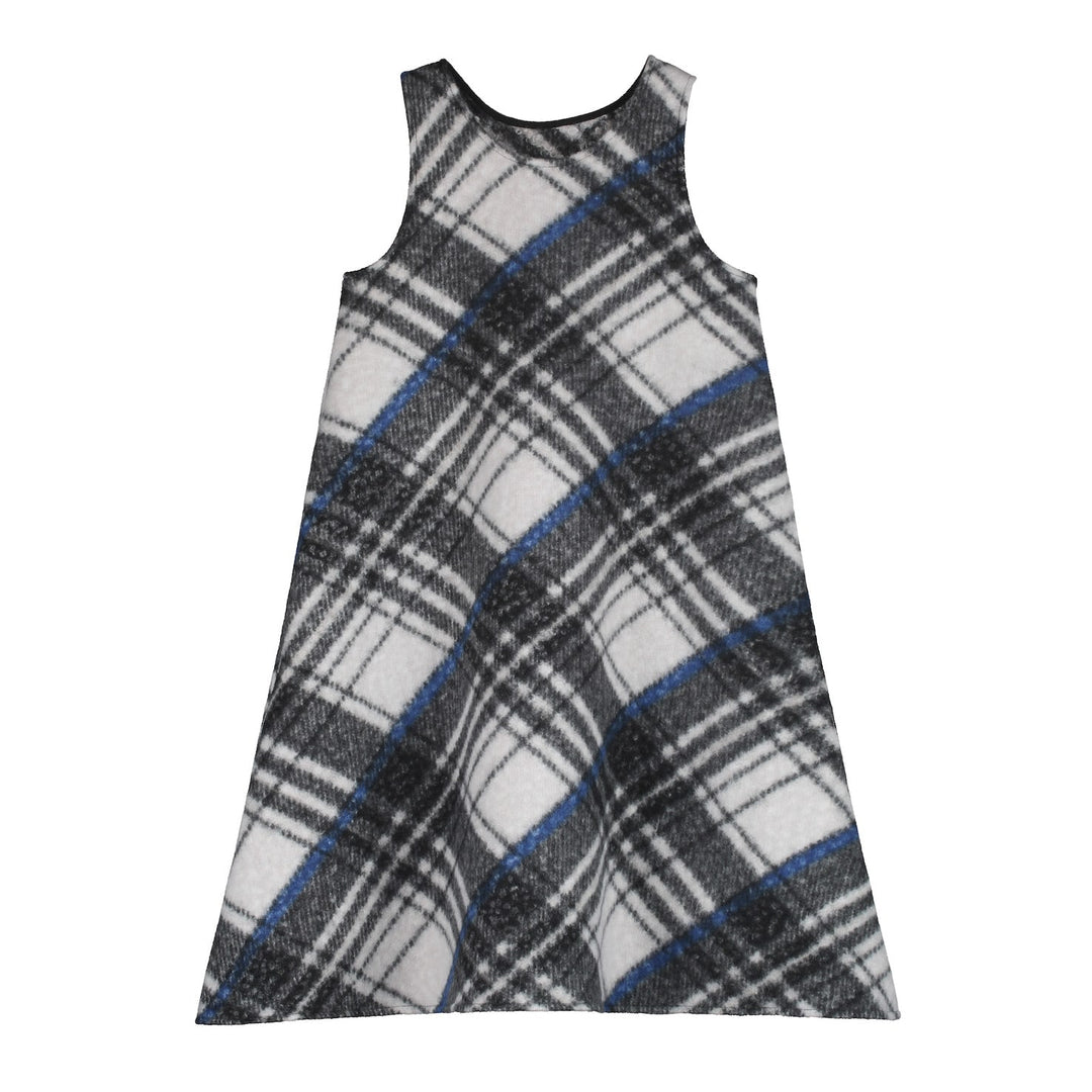 Tartan Apron Dress-Cream/Grey/Blue