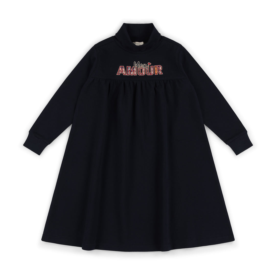 KK26-667 Mon Amour Turtleneck Dress Navy