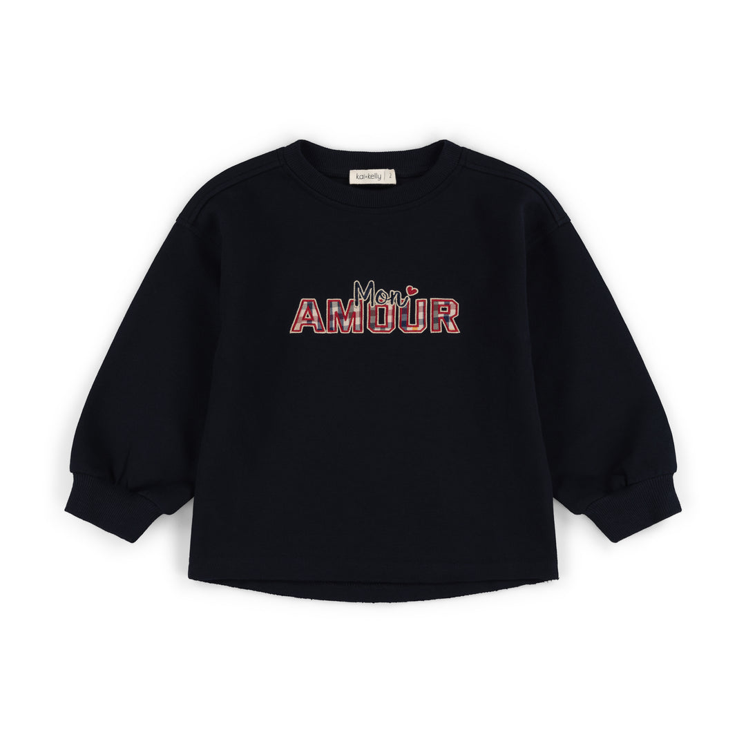 KK26-673 Mon Amour Girls Sweatshirt Navy