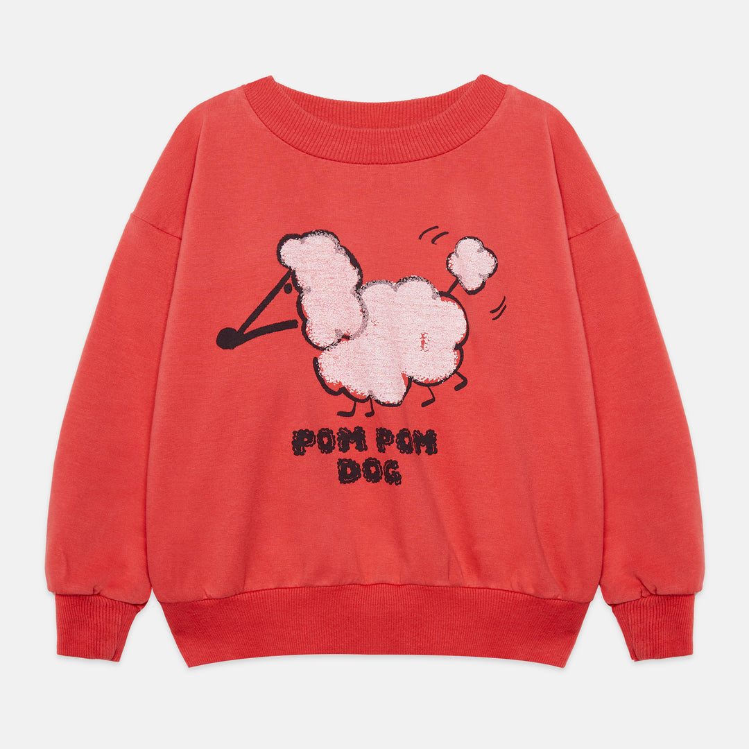K26802 POM POM DOG SWEATSHIRT - RED
