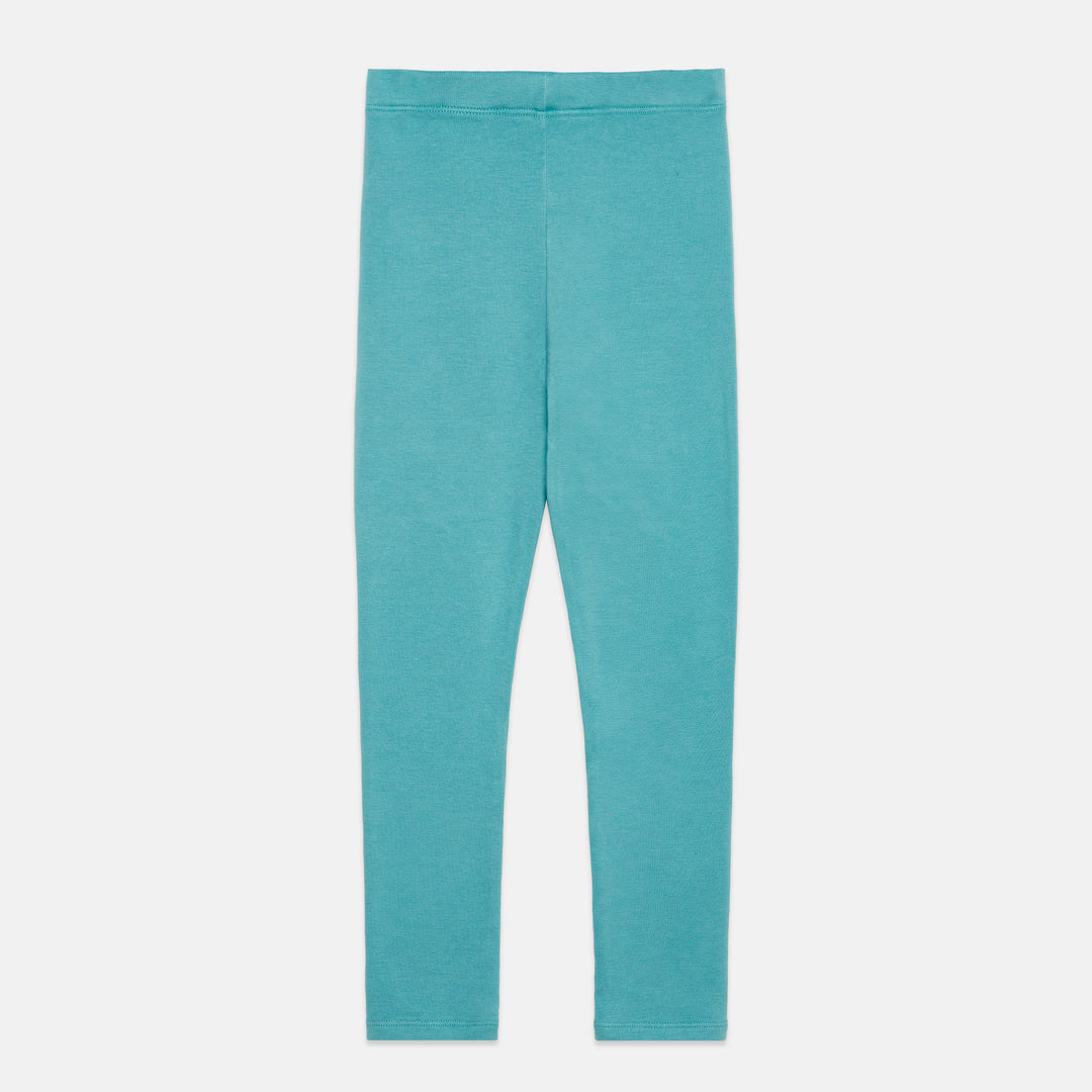K26873 CAR EMBROIDERED FLEECED LEGGING - TURQUESA