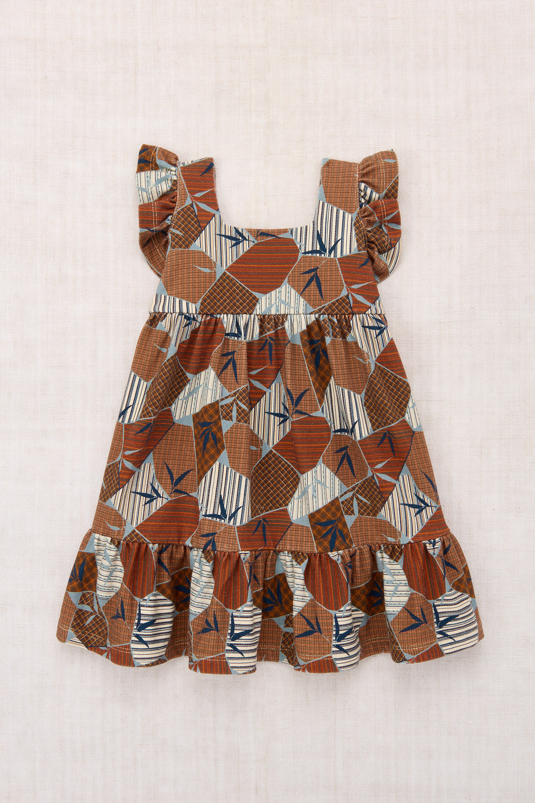 K3041F26-1D7 RUFFLE SLEEVE DRESS - ROSE GOLD KYOTO