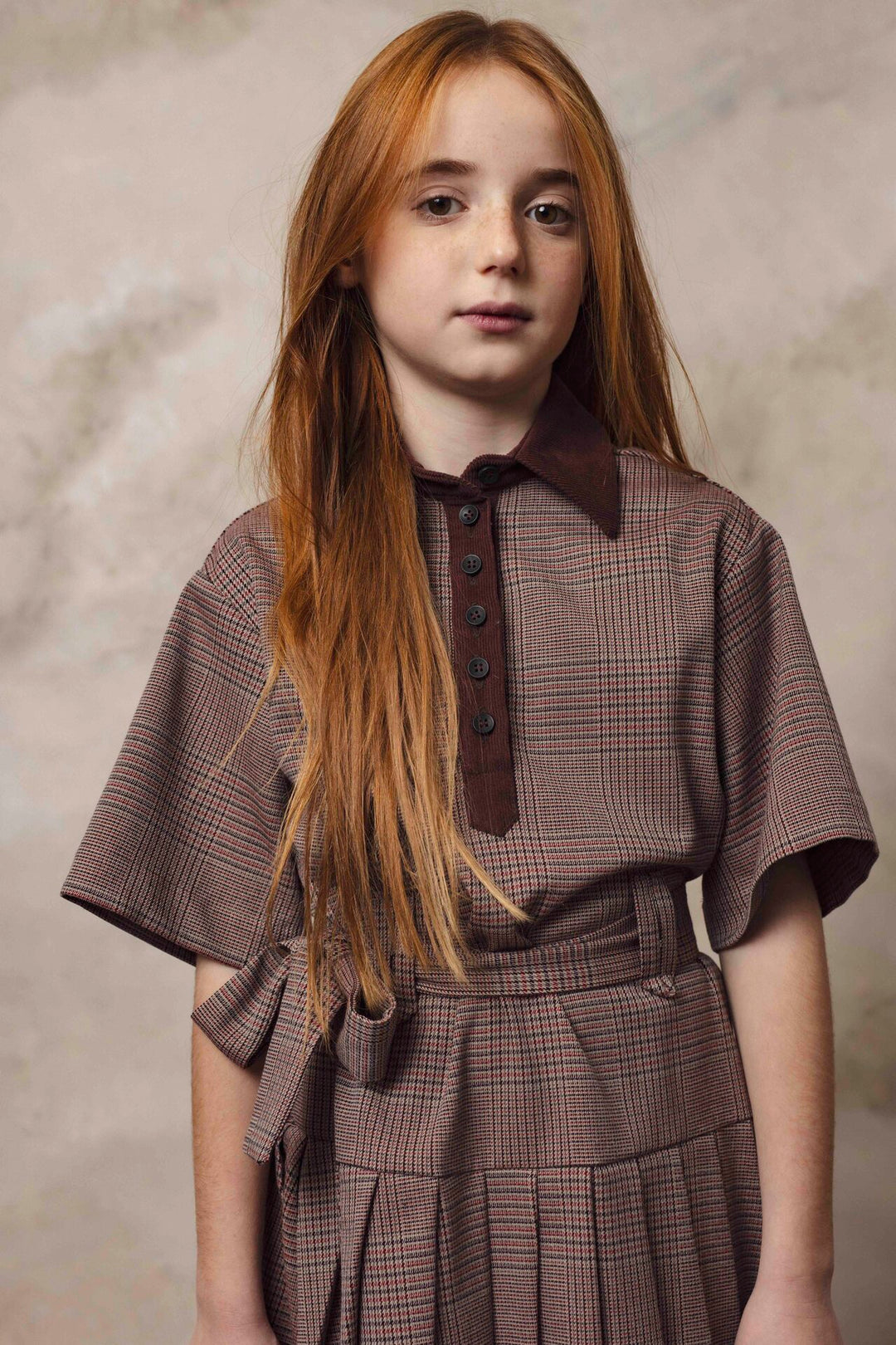DAMP DRESS SAND/RED CHECKS