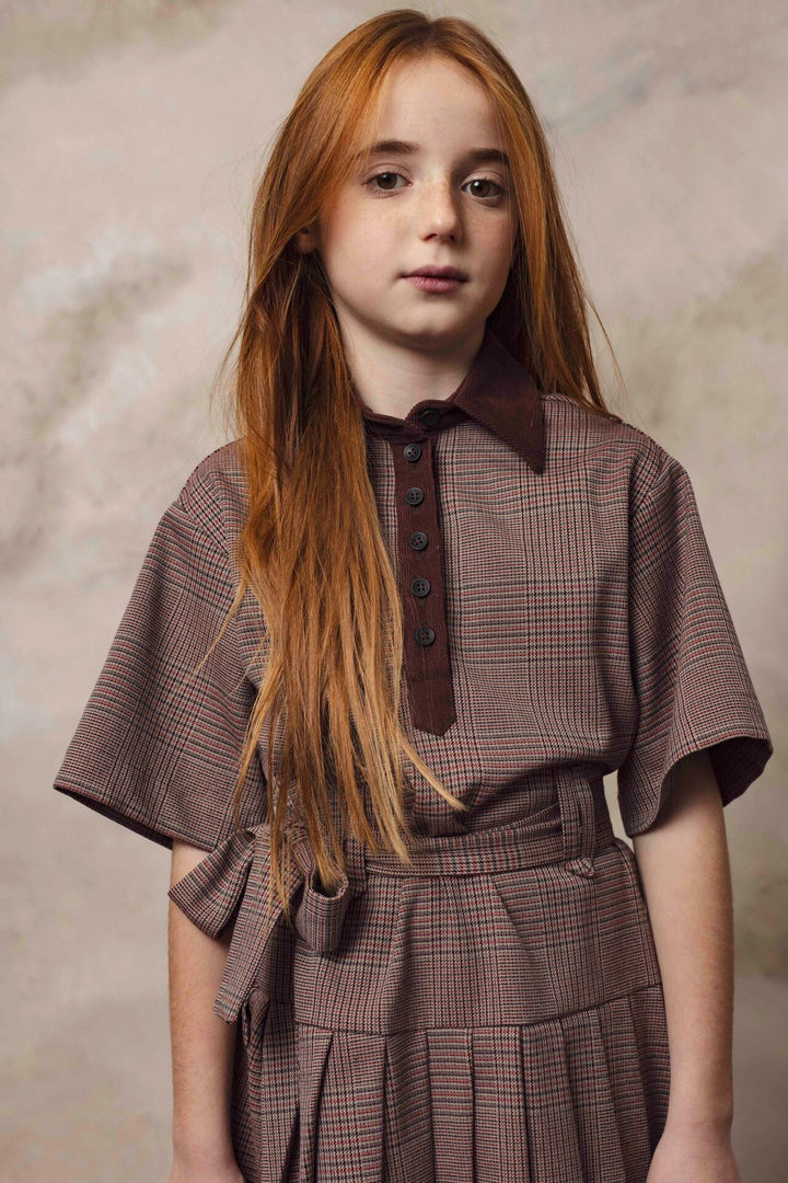 DAMP DRESS SAND/RED CHECKS