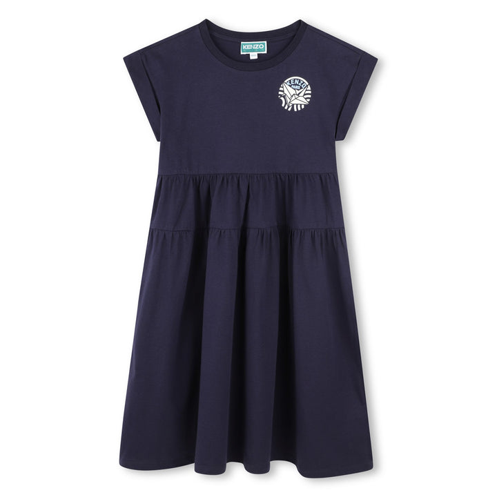 K61022-SS DRESS WITH SMALL LOGO DETAIL-NAVY