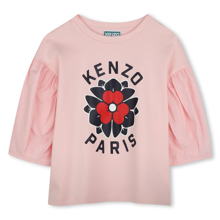 K61070-GIRLS TOP WITH BRANDED FLOWER PRINT-ENGLISH ROSE