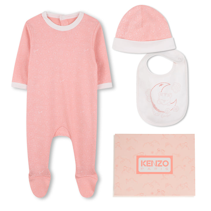 K61237-FOOTIE BIB AND HAT-APRICOT