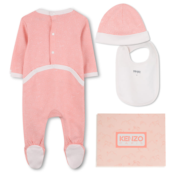 K61237-FOOTIE BIB AND HAT-APRICOT
