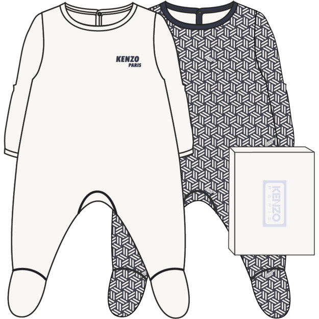 K61256-SET 2 FOOTIE-OFFWHITE
