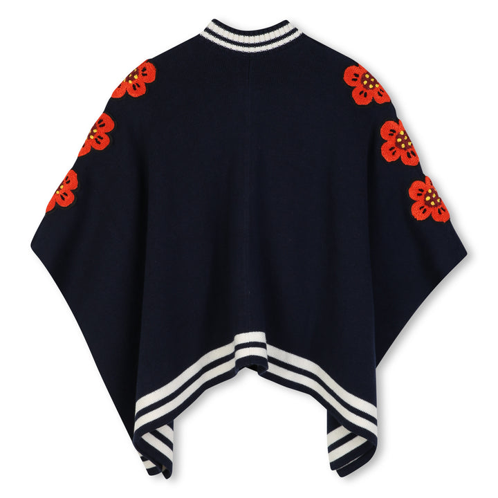 K62002 NAVY KNITTED CAPE