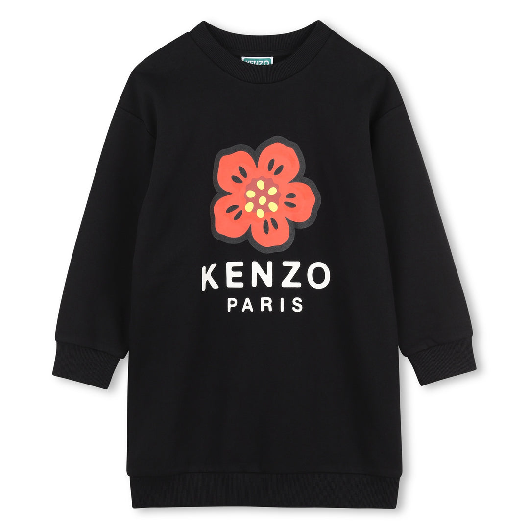 K62010 BLACK SWEATSHIRT DRESS RESS IN FRENCH TERRY