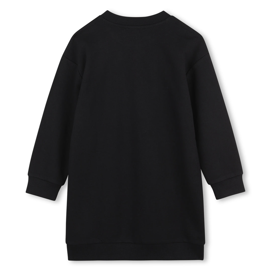 K62010 BLACK SWEATSHIRT DRESS RESS IN FRENCH TERRY