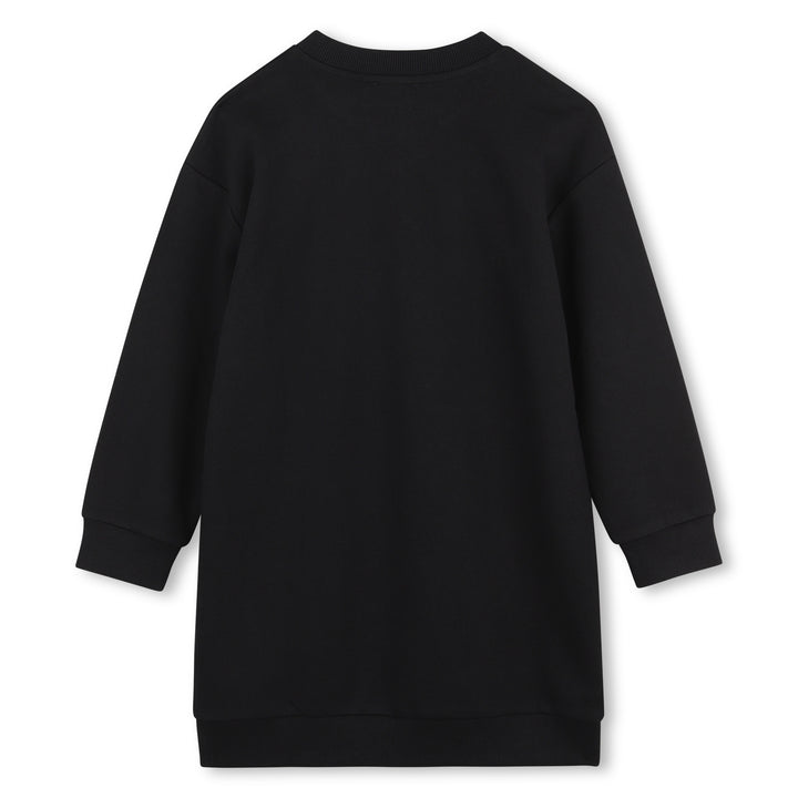 K62010 BLACK SWEATSHIRT DRESS RESS IN FRENCH TERRY