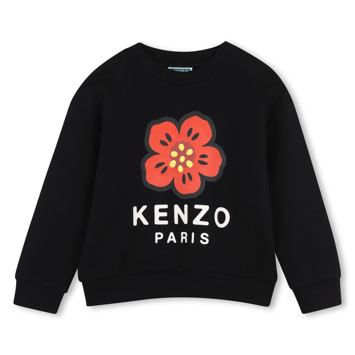 K62014 BLACK SWEATSHIRT IN NON-BRUSHED FLEECE