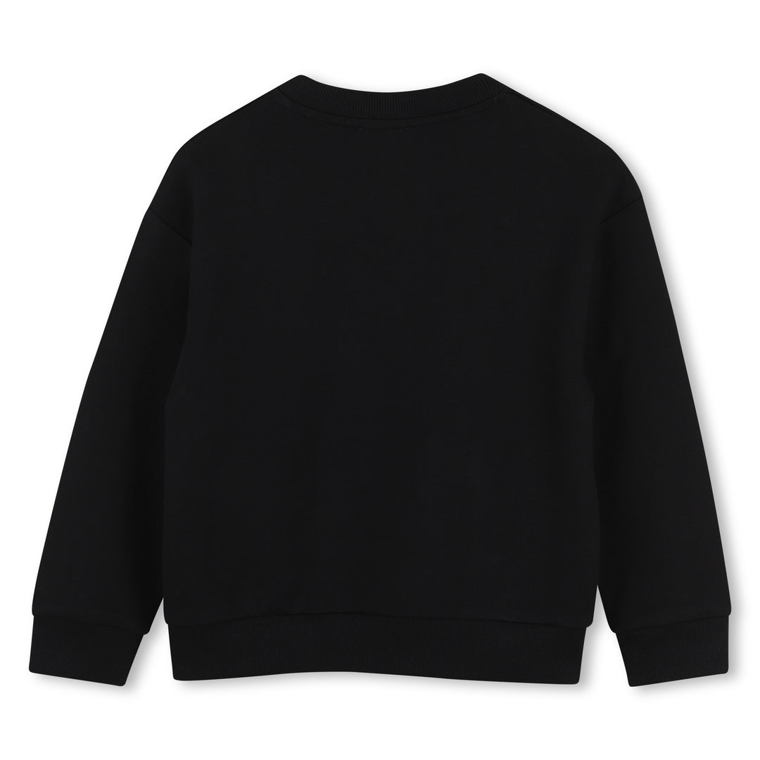 K62014 BLACK SWEATSHIRT IN NON-BRUSHED FLEECE