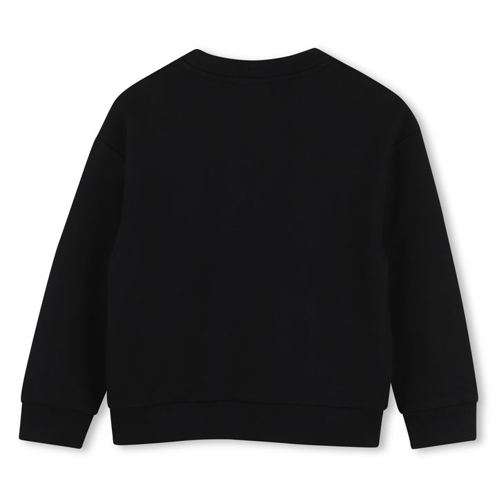 K62014 BLACK SWEATSHIRT IN NON-BRUSHED FLEECE