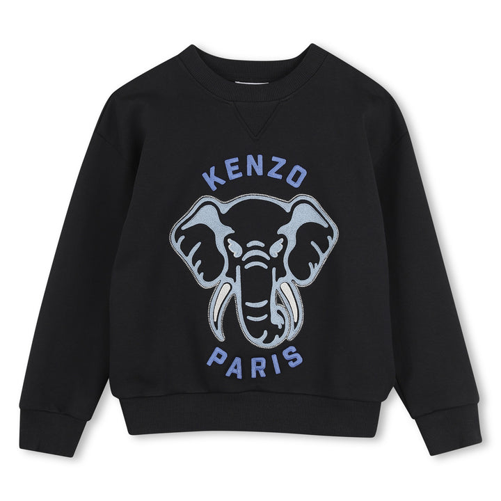 K62030 BLACK SWEATSHIRT IN UNBRUSHED FLEECE