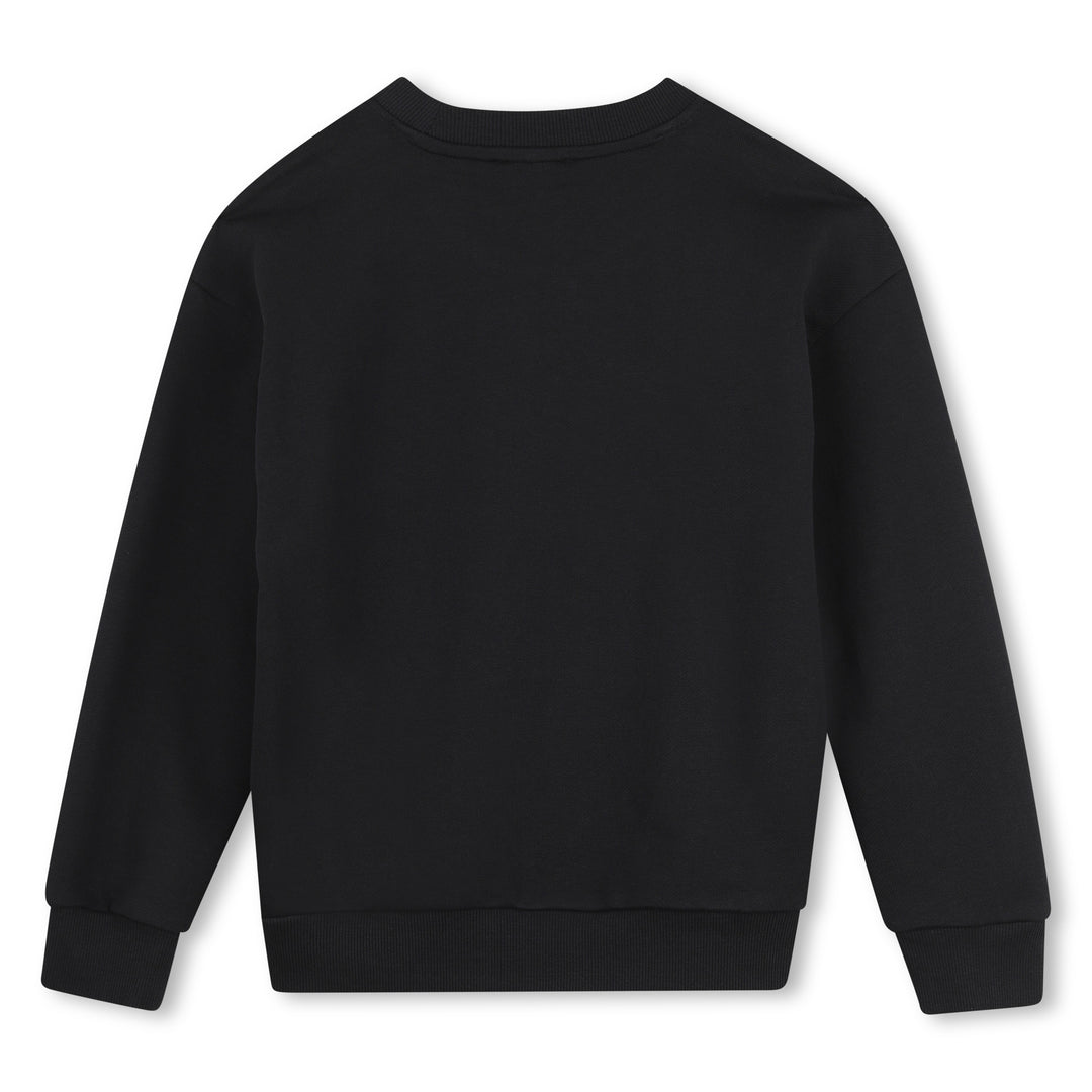 K62030 BLACK SWEATSHIRT IN UNBRUSHED FLEECE