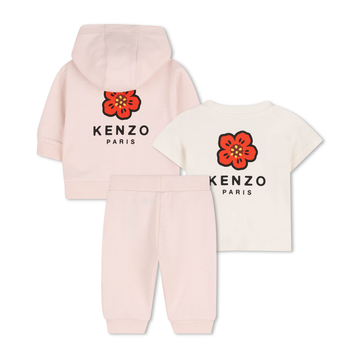 K62066 APRICOT T-SHIRT + CARDIGAN + TROUSERS SET. T-SHIRT IN INTERLOCK