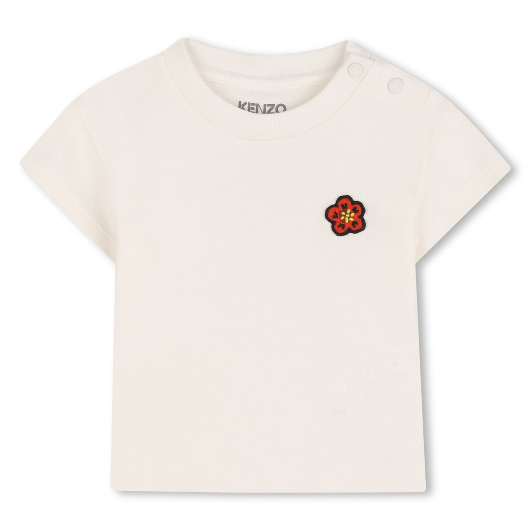 K62066 APRICOT T-SHIRT + CARDIGAN + TROUSERS SET. T-SHIRT IN INTERLOCK