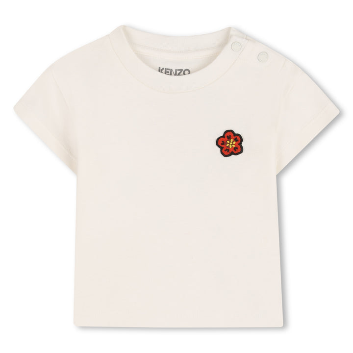 K62066 APRICOT T-SHIRT + CARDIGAN + TROUSERS SET. T-SHIRT IN INTERLOCK