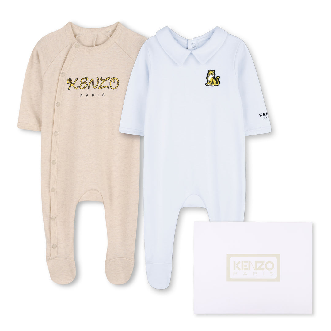 K62067 PALE BLUE SET OF TWO PYJAMAS IN INTERLOCK