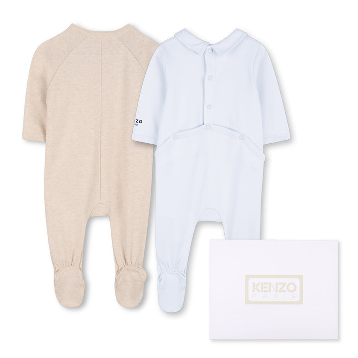 K62067 PALE BLUE SET OF TWO PYJAMAS IN INTERLOCK
