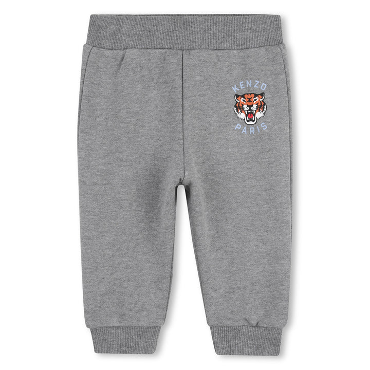 K62102 GREY MARL SWEATSHIRT + TROUSERS SET. SWEATSHIRT IN FRENCH TERRY