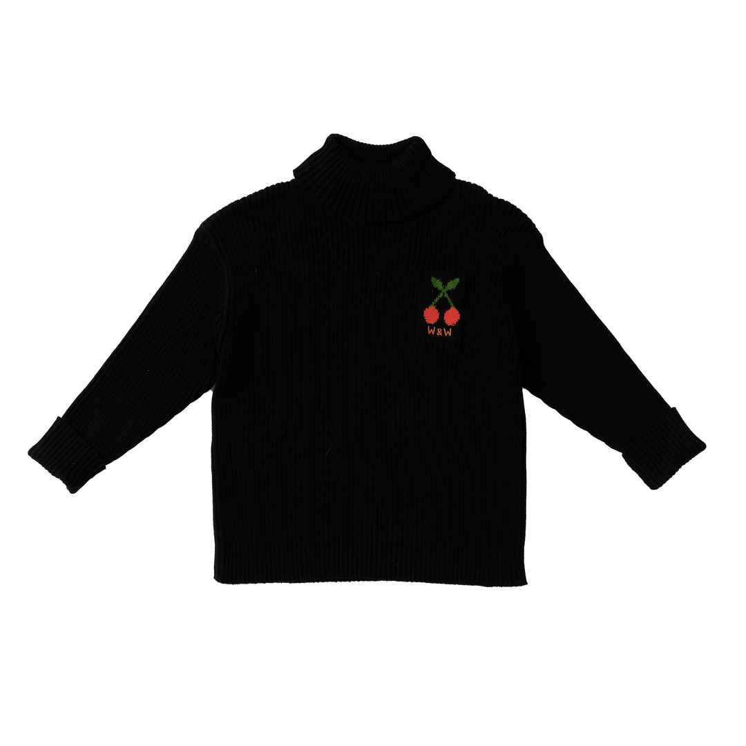 KN26217 TURTLENECK PULLOVER - BLACK