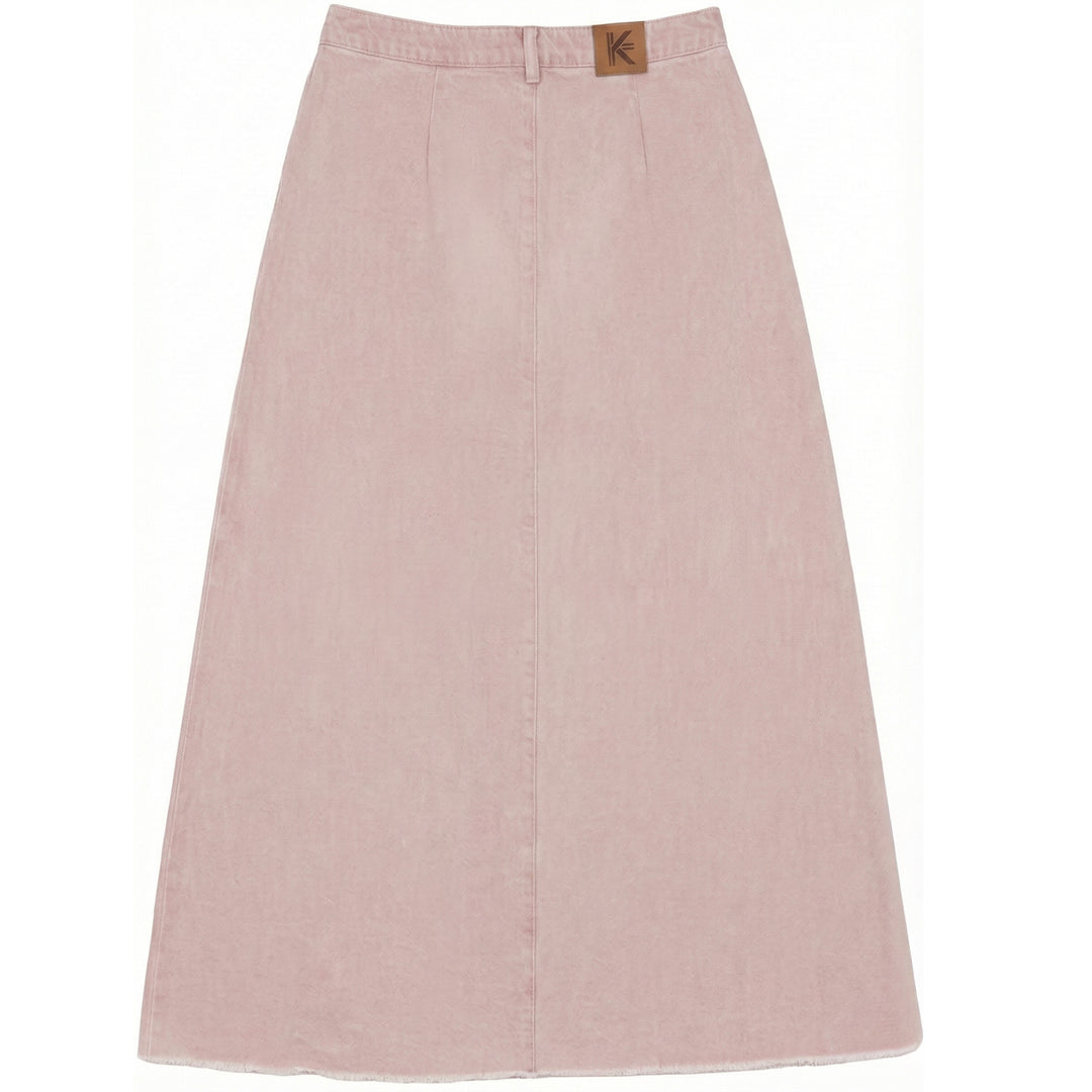 KT712 FRINGED HEM PLEATED SKIRT-PINK
