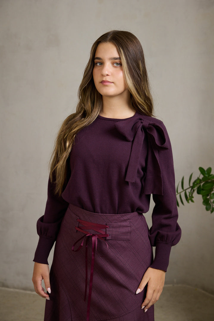 HSK015 HANDKERCHIEF SKIRT - PLUM
