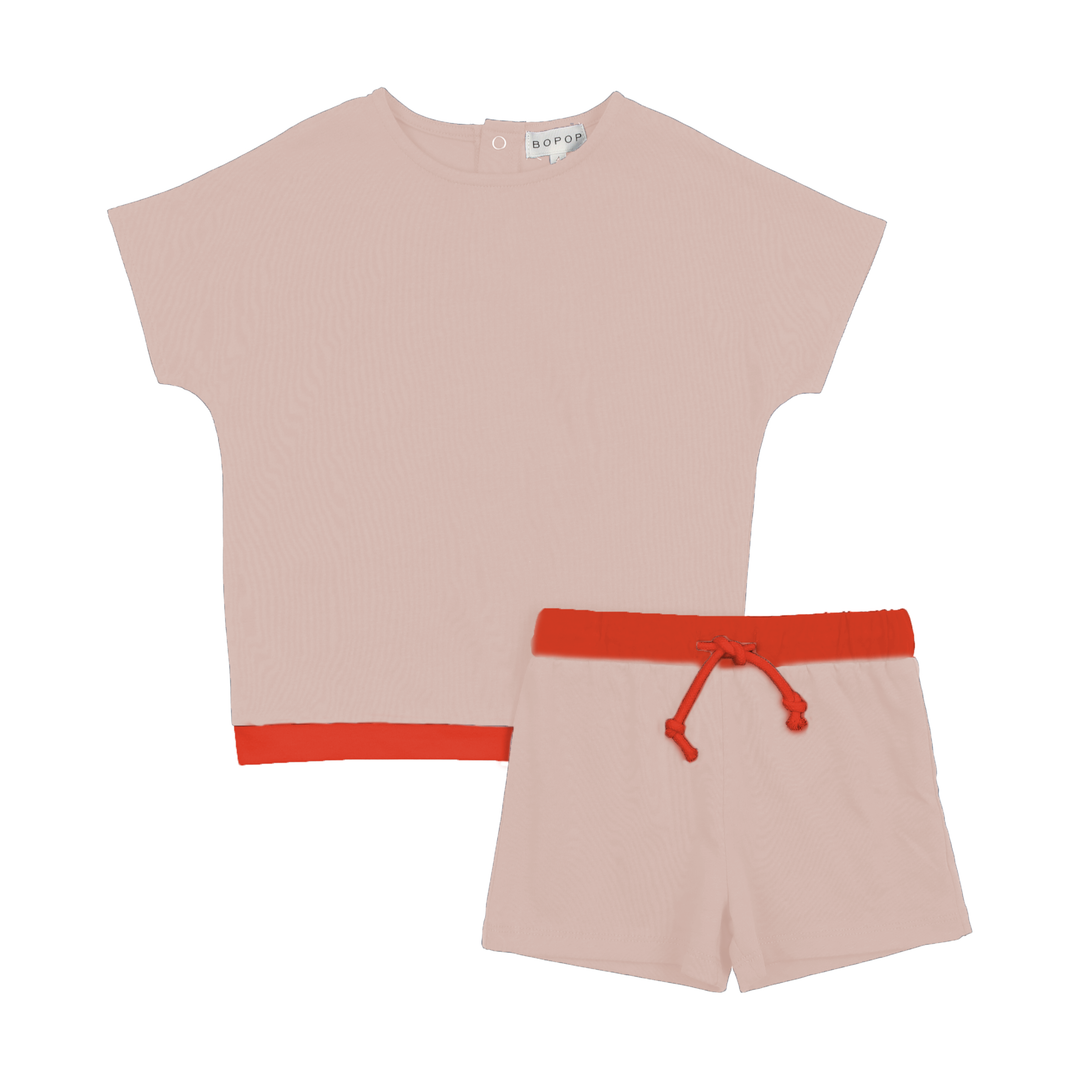 L798-COLOR BLOCK PINK BABY SET