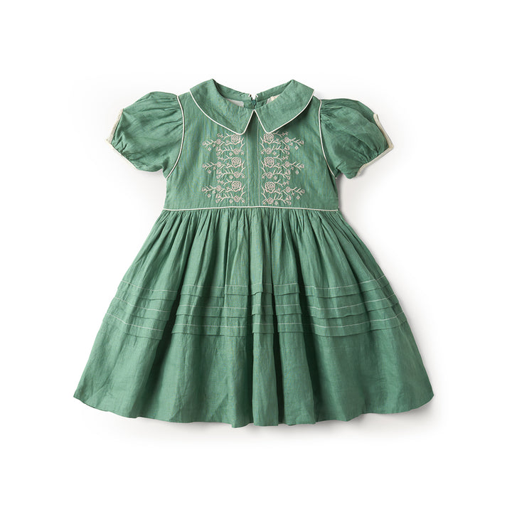 Maragold Dress in Peridot Green