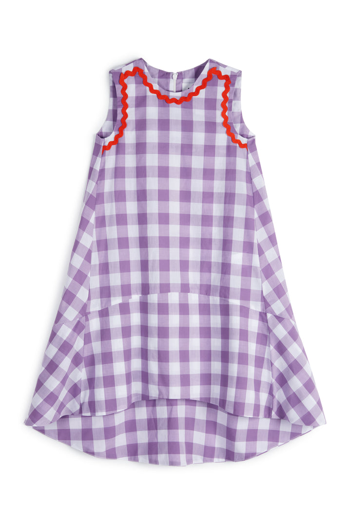 GIRL DRESS LAURA-VICHY LILAC