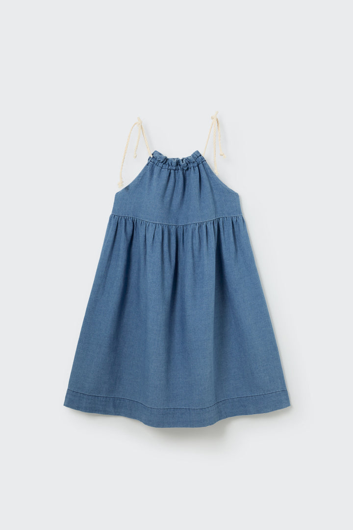 LEILAK207S5-TWILL DENIM DRESS-blue