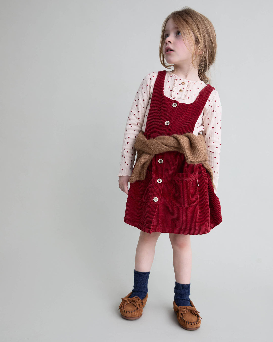 271 CORDUROY DRESS US - CHERRY
