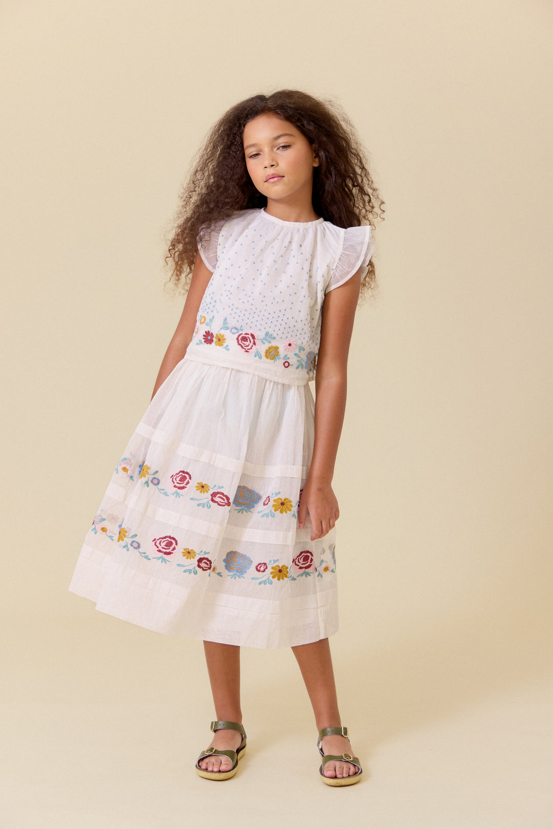 Alma Skirt Set in Antique White