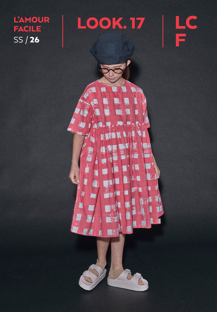 ATLANTIC DRESS-Coral Plaid Print