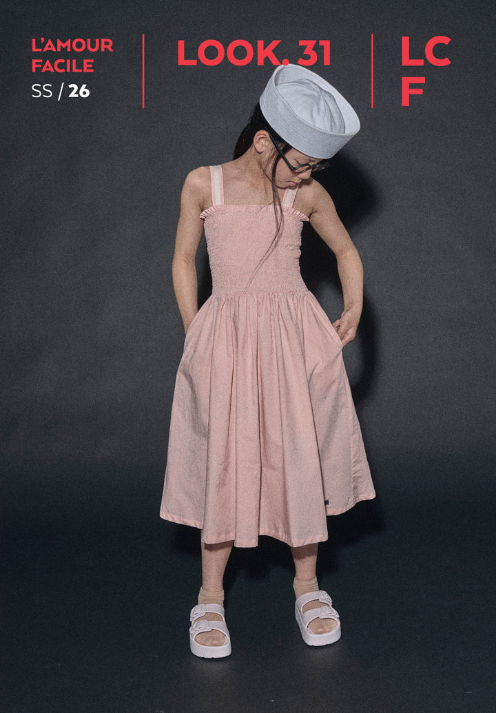 JOURNEY STRAPS DRESS-Light Apricot/Silver