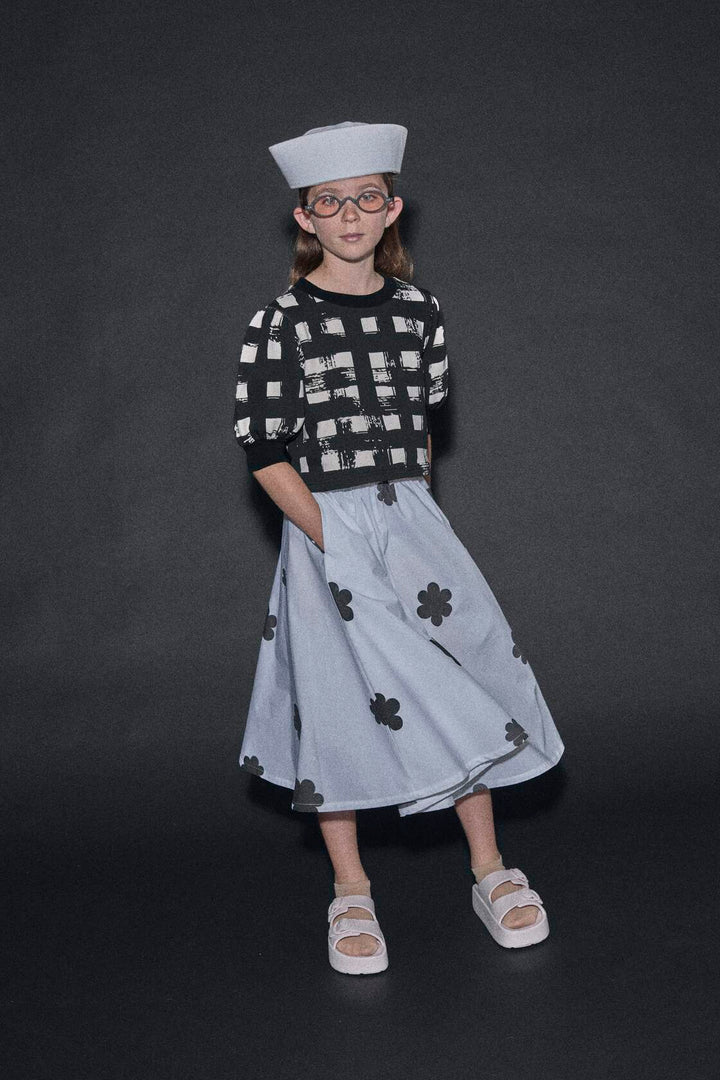 ATLANTIC BALLOON SWEATSHIRT-Black Plaid Print