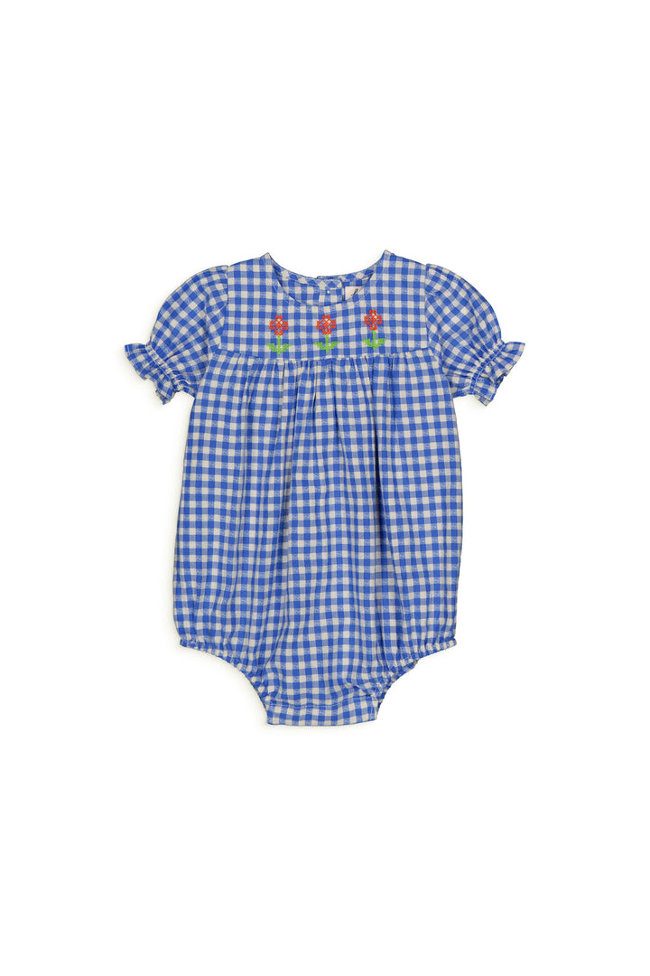 LUCETTE ROMPER GINGHAM BLUE