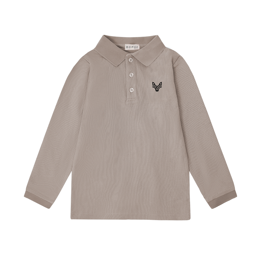 M930 Herringbone Taupe Emblem Polo